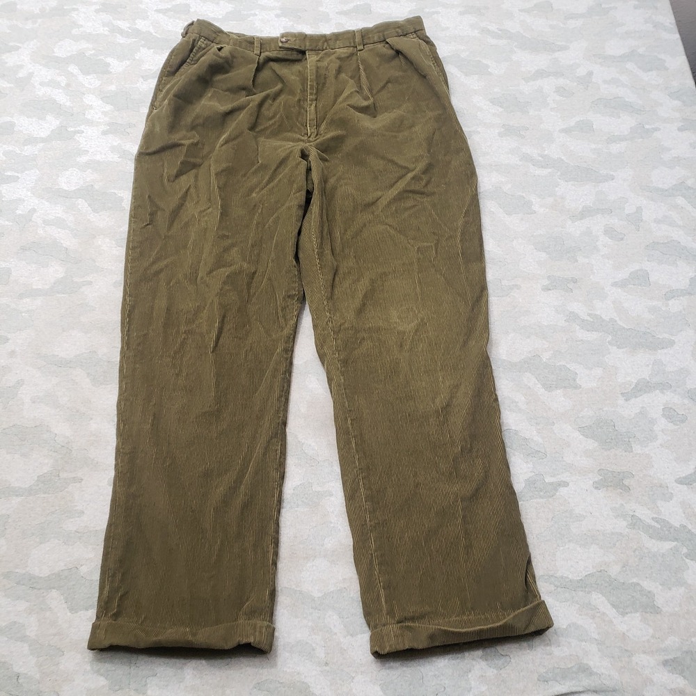 Vintage J. Crew Pants Mens 36 Green Corduroy Oarsman 90s Pockets